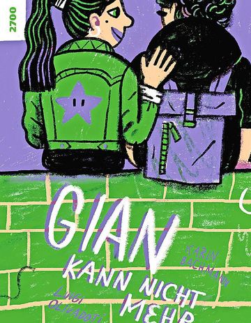 Bunte Illustration: Ein Mädchen legt einem Jungen die Hand auf die Schulter.