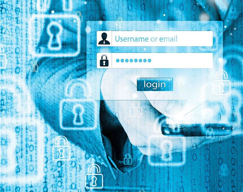 Futuristisches Bild vom Login auf einen Computer.