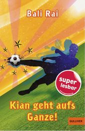 Die Silhouette eines Fussballers kickt einen Ball. (Buchcover)