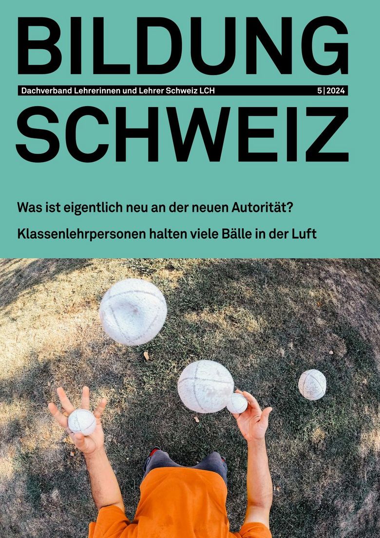 Das Titelblatt der 5. Ausgabe von BILDUNG SCHWEIZ zeigt eine jonglierende Person.