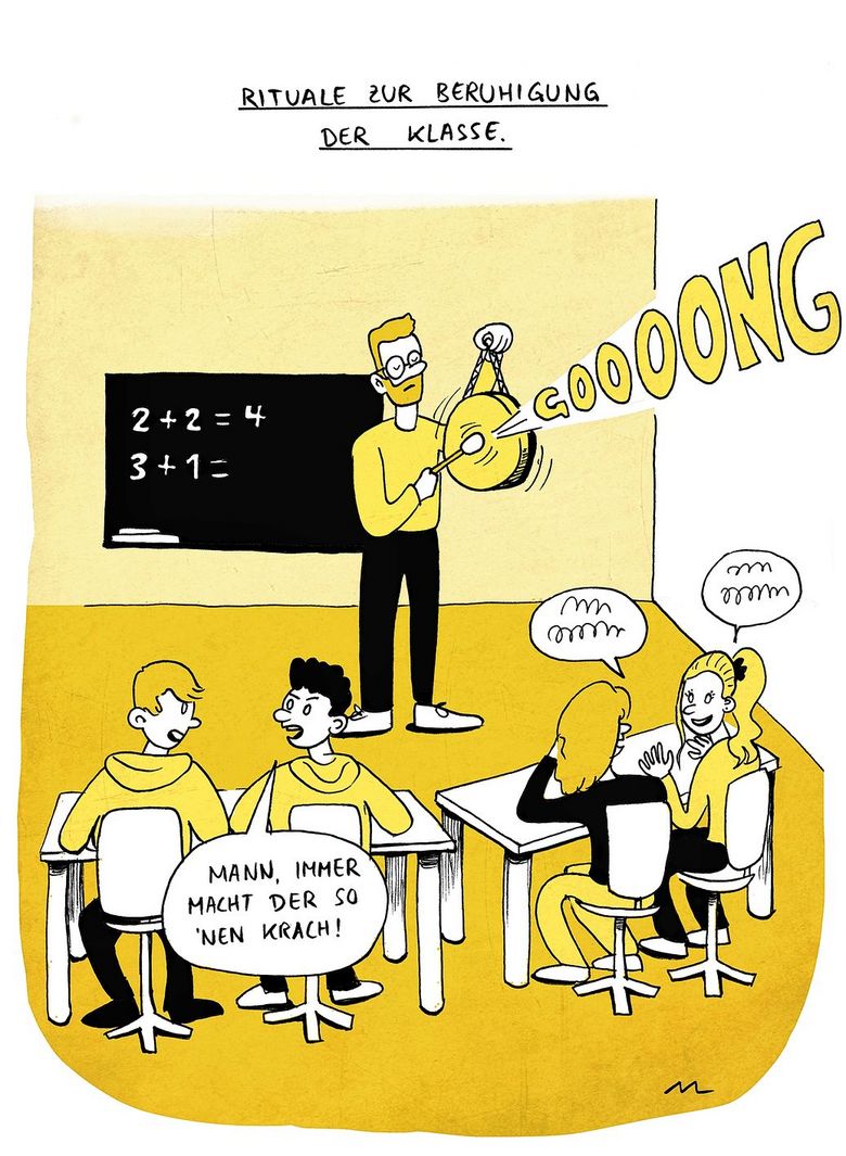 CARTOON:Rituale im Klassenzimmer