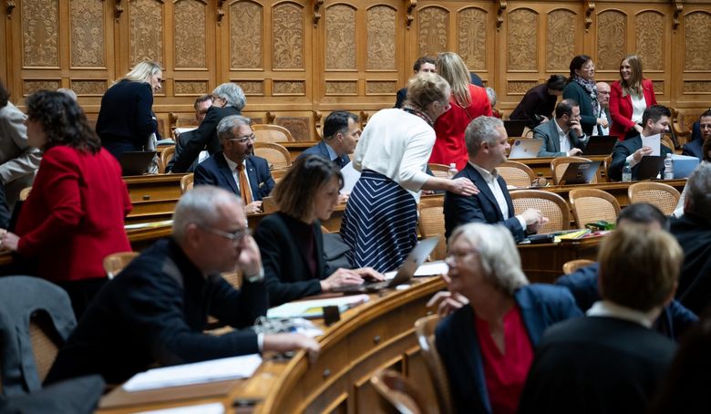 Blick auf den Nationalratssaal während einer Session.