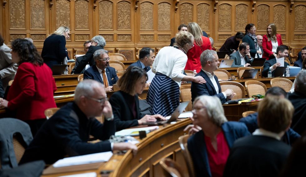 Blick auf den Nationalratssaal während einer Session.