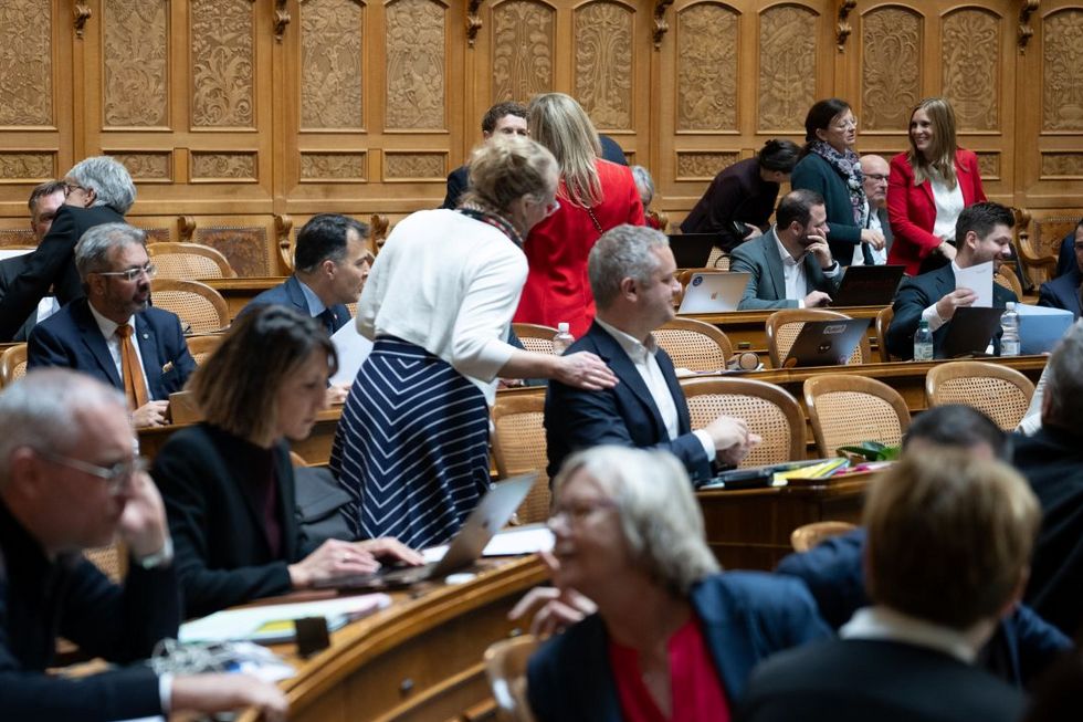 Blick auf den Nationalratssaal während einer Session.