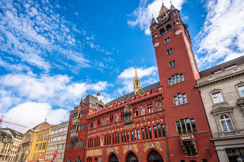 das Rathaus in der Stadt Basel