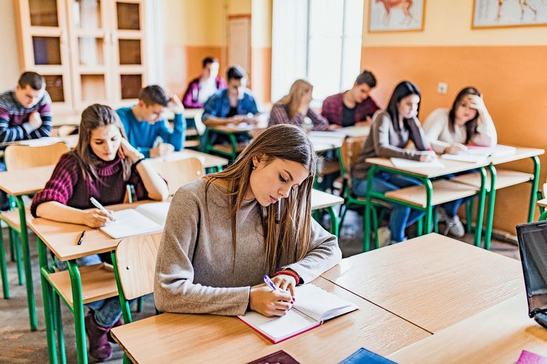 Schülerinnen und Schüler im Unterricht.