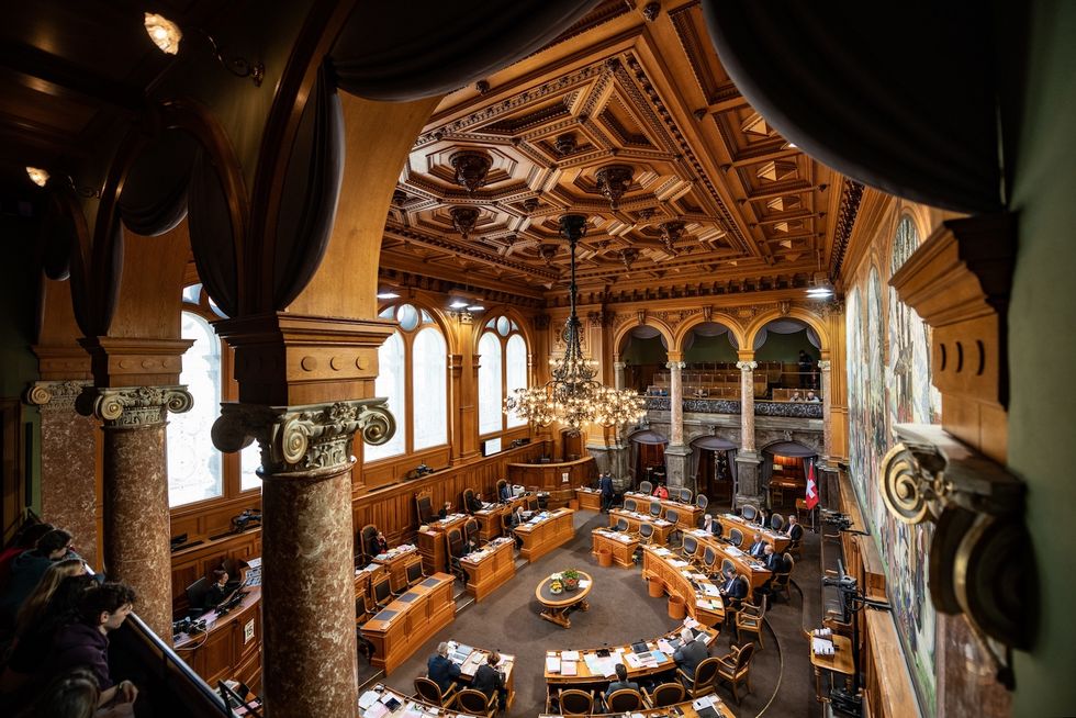 Blick in den Ständeratssaal im Bundeshaus